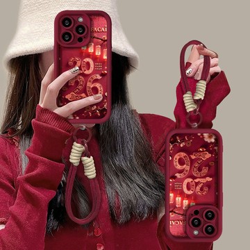 2026招財掛繩適用蘋果17馬年手機殼mate80promax硅膠16新女款15軟