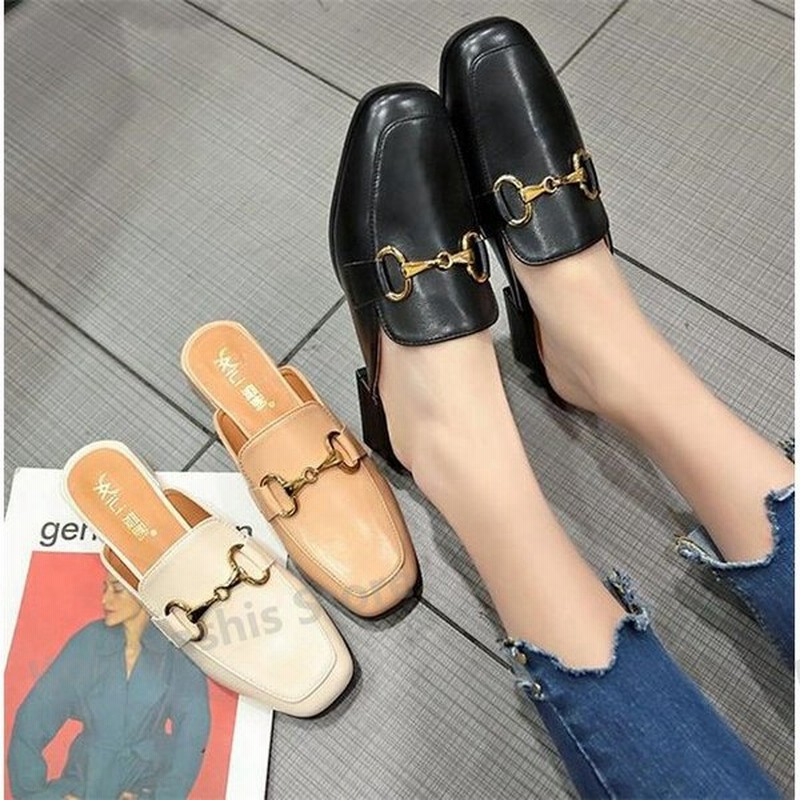 ミュール シューズ かかとなし レディース ローヒール 痛くない 太ヒール 夏 靴 女性 美脚 通販 おしゃれ 通勤 歩きやすい 代 30代 通販 Lineポイント最大get Lineショッピング