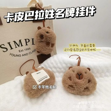 優選好物 新款卡皮巴拉毛絨掛件姓名牌區分牌秋冬書包掛件送閨蜜情侶禮物 T9WF