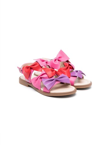 Florens - colour-block bow sandals - kids - Rubber/Calf Leather/Calf Leather - 30 - Pink