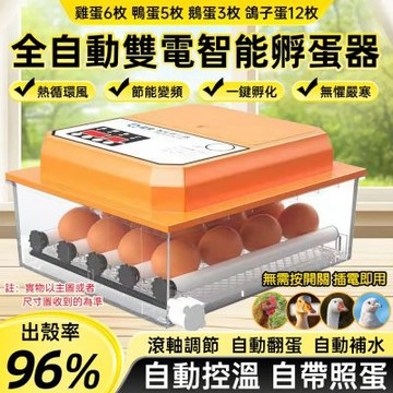 台灣現貨 全自動孵蛋機 家用小型孵化器 鴨鵝鴿孵化機 自動翻蛋 6枚白色款