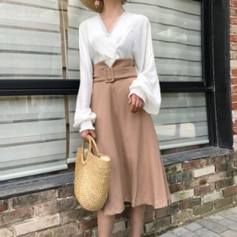 ハイウエスト スカート ベルト取り外し可能 レトロ ガーリー オシャレ かわいい デート 春 夏 人気 コーデ 通販 Lineポイント最大1 0 Get Lineショッピング