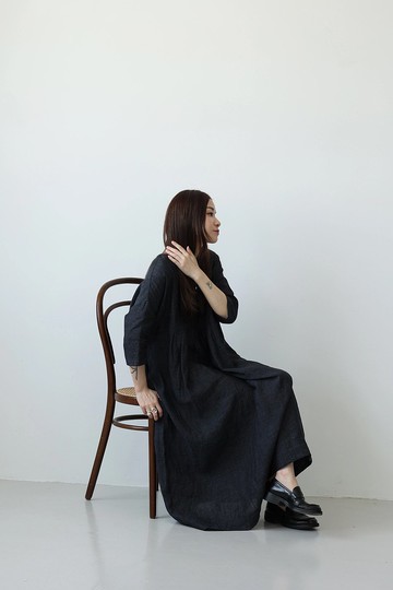 3rd三天堂尼泊爾進口麻料色織連衣裙 Napal linen dress