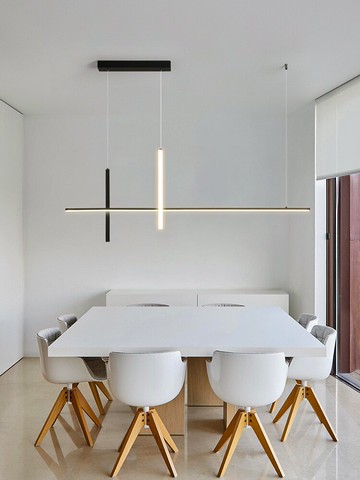 極簡長條餐廳吊燈現代簡約北歐燈具飯廳餐桌燈島臺吧臺吊燈