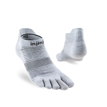INJINJI Run吸排五趾隱形襪NX (灰色) - NAA16 | COOLMAX 快乾 輕量 吸濕排汗 標準款