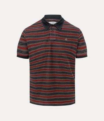 Vivienne Westwood Classic Polo Striped Jacq. Piquet Red / Black L Men