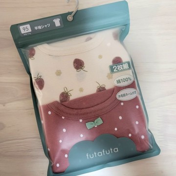 【95cm🍭】日本 futafuta 短袖上衣 兩件組 草莓 圓點 新生兒 日本童裝 附發票