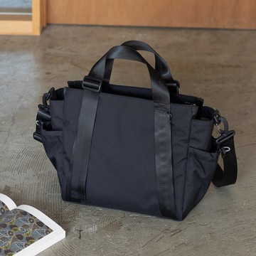 中號【黑色】10口袋3WAY多用托特包 防潑水尼龍 側背斜背 A4