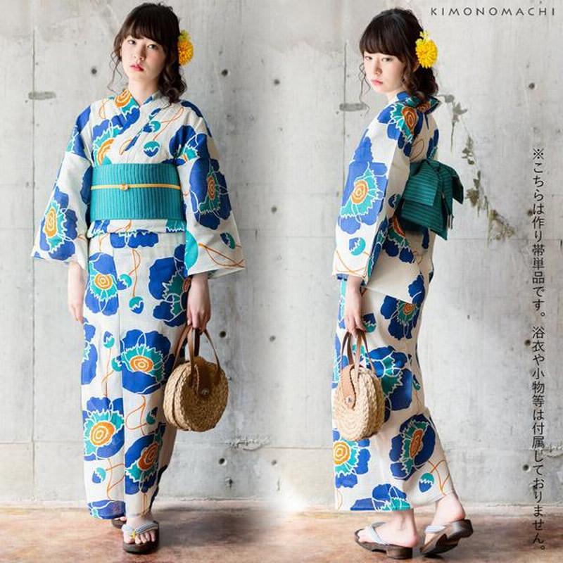 浴衣 帯 簡単 作り帯 半幅帯 リボン風タイプ 結び帯単品「アクアブルー 市松 青×白」 日本製 半巾帯 レディース 女性用 浴衣帯 (メール便不可)  通販 LINEポイント最大0.5%GET LINEショッピング