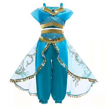 愛北鼻 萬聖節變裝服 角色扮演服裝  茉莉公主 藍綠色系  1件