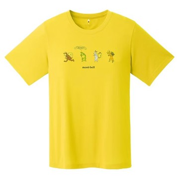 ├登山樂┤日本 mont-bell Wic.T Scrolls Of Animals女款短排T 黃 #1114791YL