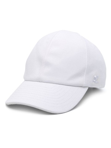 Courrèges - embroidered-logo twill cap - women - Cotton/Cotton - S - White