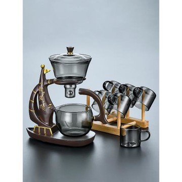 懶人泡茶神器2025新款玻璃自動茶具套裝家用高檔功夫茶杯磁吸茶壺