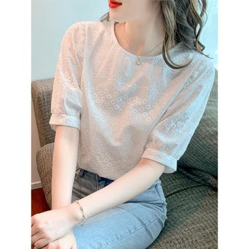 歐貨短袖t恤女裝夏季2025年新款潮高端洋氣設計獨特短款棉麻上衣