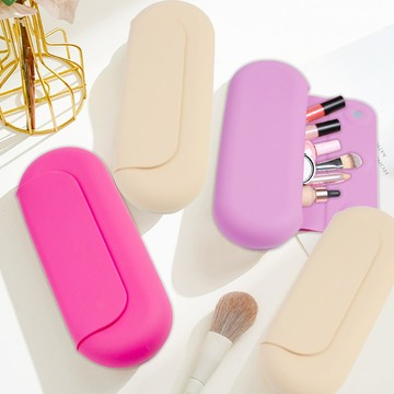 洛陽牡丹 創意矽膠筆袋大容量文具盒戶外便攜多功能眼鏡餐具收納袋