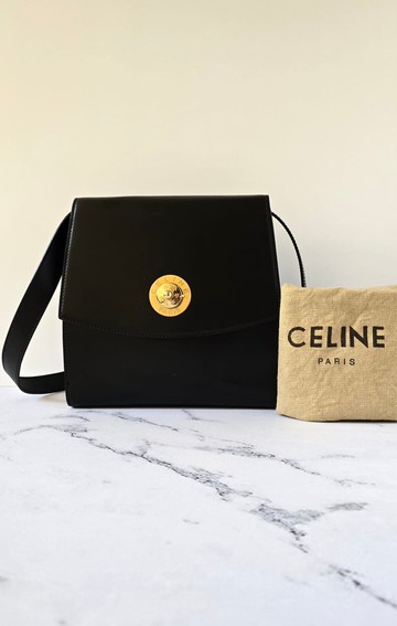 中古包 Celine黑金按壓星球包 單肩包 側背包 斜背包 古董二手包