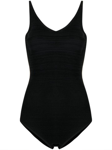 CFCL - marl-knit V-neck top - women - Polyester/Cupro - One Size - Black