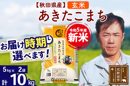 ＜新米＞秋田県産 あきたこまち 10kg(5kg小分け袋)令和5年産 お届け時期選べる お米 みそらファーム 発送時期が選べる