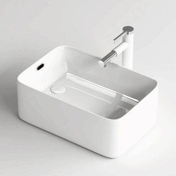 免運 台上盆 洗手盆 小戶型陶瓷盆 面盆 側邊下水臺上盆家用方形洗手盆陽臺洗衣機左右面排出水加深洗臉盆特惠/新品特價 工廠直銷 可開立發票 5H714