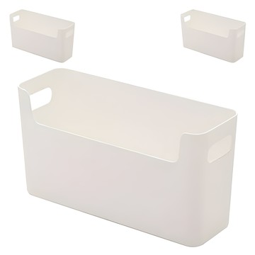 Living Home Detail 免鑽孔黏貼式空間利用縫隙纖薄收納盒 大型  3個  白色