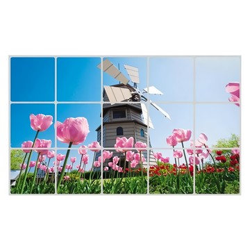 WA. WALL ART 荷蘭風車耐高溫防水防油貼 PET鋁箔  45 x 75cm  1個