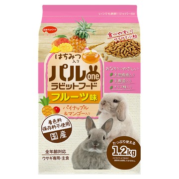 NIPPON PET FOOD 蜂蜜兔糧 水果口味 1.2kg 菠蘿和芒果 易食小顆粒  1袋