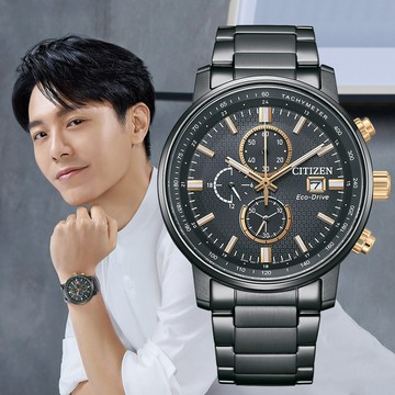CITIZEN星辰 Chronograph系列 光動能 時尚計時腕錶 43mm / CA0846-81E