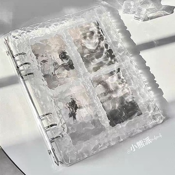 🔥臺灣出貨🔥透明水晶波紋卡冊A5活頁四宮格三寸愛豆拍立得追星小卡相冊收納冊 小卡冊 小卡本 相簿 相本