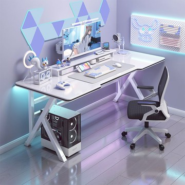 【免運】朝暮心居 白色電腦桌臺式家用直播電競桌簡約桌子工作臺學生學習桌辦公桌