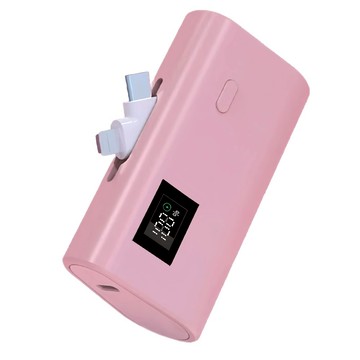 WANGKE 旺科 直插式行動電源 5000mAh Type-C + Lightning 雙切換 22.5W  SSTAR5000  粉色