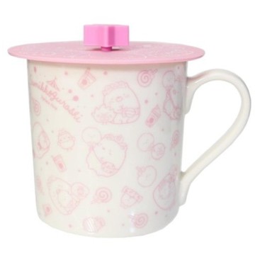 asdfkitty*特價 日本san-x角落生物遊樂園陶瓷馬克杯+矽膠杯蓋-日本正版商品