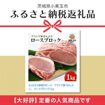 ふるさと納税 小美玉市 ブランド豚「ばんぶぅ」ロースブロック1kg