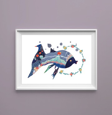 艸方作品 海在改變 世界插畫獎入選作品 複製畫 畫作