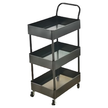 ikloo 宜酷屋 多功能收納把手推車  黑色  3層