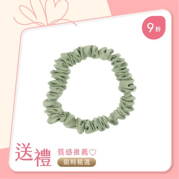 L. ERICKSON USA 迷你真絲純色大腸圈 〈迷霧綠〉