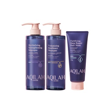 Maywufa AQILAH髮本對策雙胜肽洗髮520ml(強健/控油/豐盈/強韌防斷)/髮膜170g多款任選三入