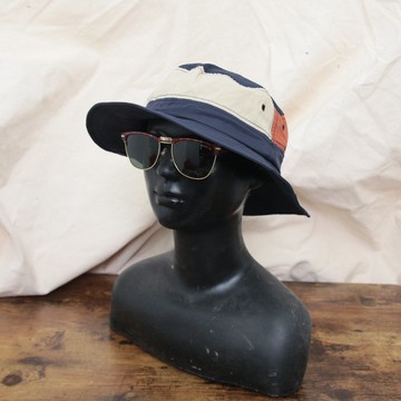 Back to Green:: 戶外漁夫帽 色塊拼布 漁夫帽 d-23//vintage hat