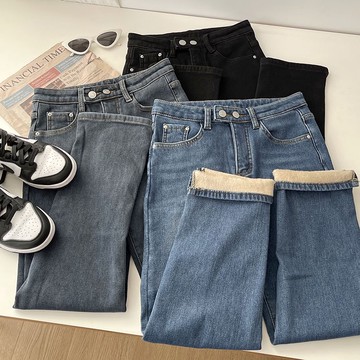 ⓇⒺⓃⒶ｜有這件暖暖過冬🥺｜煙管牛仔褲_百搭/保暖/秋冬/加厚/高腰/牛仔褲【R21293】