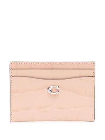 Coach - crocodile-effect leather cardholer - women - Calf Leather - One Size - Neutrals