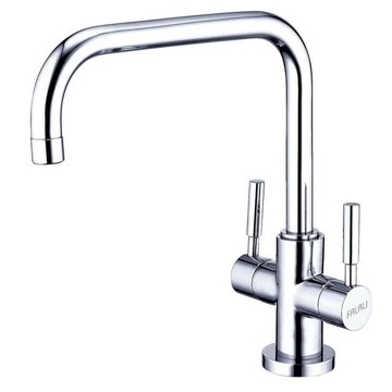 【大巨光】日本陶瓷心雙一字廚房檯面單孔雙槍水龍頭(KD-012)