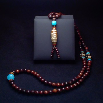 金剛三眼天珠 天河石佛珠 108顆酸枝黃檀念珠 圓滿祝福手串