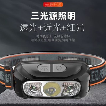 2025新款釣魚小 頭燈超亮超輕續航時間長LED頭戴式夜釣魚感應 燈