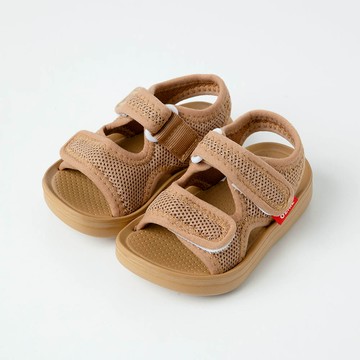 韓國 OZKIZ - 網眼透氣輕量防滑魔鬼氈涼鞋-太妃糖