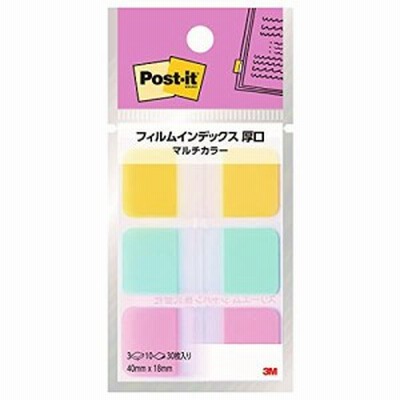 ポストイット フィルム 付箋 インデックス 見出し 厚口 マルチカラー 40×18mm 3色 10枚 686MC-5