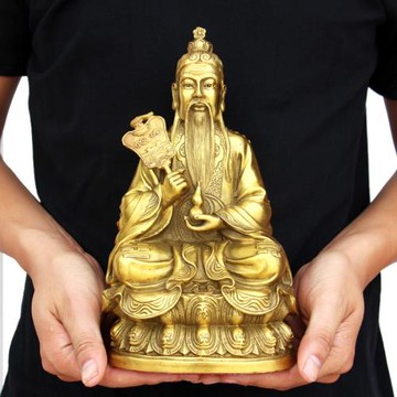 純黃銅太上老君像家用供奉太清道德天尊老子銅像大號供奉祖師爺