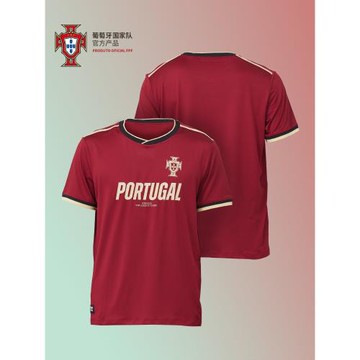 【官方正版】葡萄牙國家隊 |  紅金復古T恤經典隊徽夏季短袖