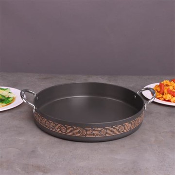 虎丫炒雞鍋專用韓式春川鐵板雞鍋商用平底鍋不粘雞肋烤肉盤電磁爐