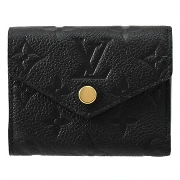 Louis Vuitton LV M62935 Zoé 經典花紋全皮革壓紋三折短夾.黑 現貨