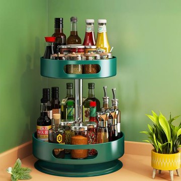 帥仕（shuaishi）廚房置物架旋轉調料架臺面多層調味料架放佐料架