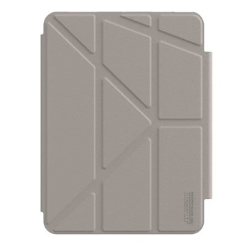 JTLEGEND Ness Pro 相機快取多角度折疊防潑水布紋 含筆槽及磁扣 保護殼  iPad Air 13吋(2025/2024)/Pro 12.9吋(2022/2021/2020)  奶茶灰  1個